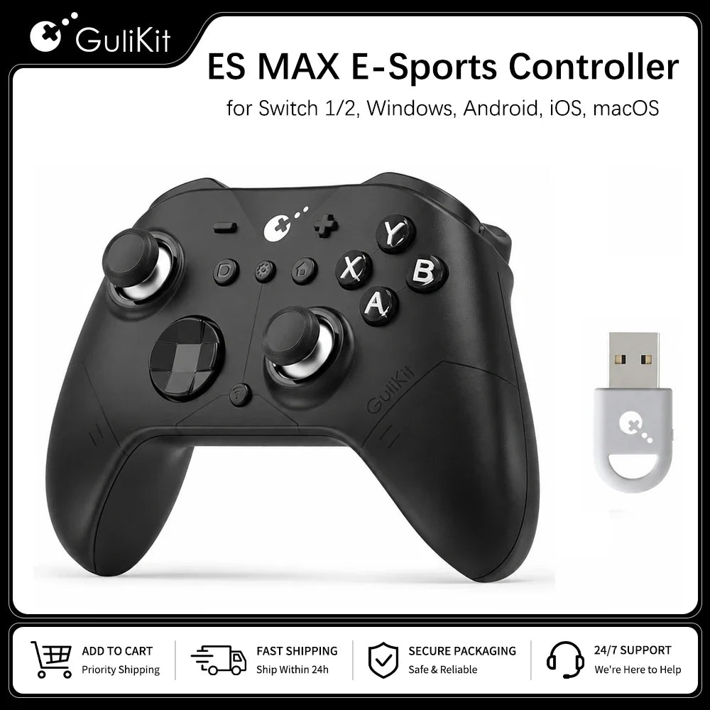 GuliKit ES MAX Wireless Controller for Switch, Switch 2, PC