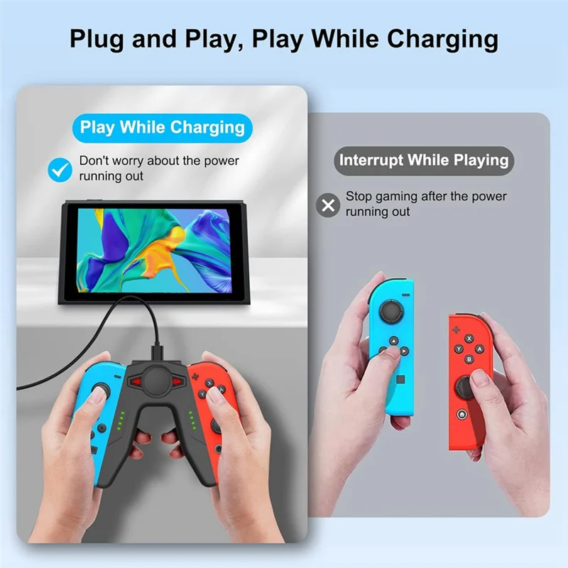 AED6-Game Controller Charging Dock Grip With LED Indicator For Nintendo Switch Joy Con Joycon Charger Controller Accessories