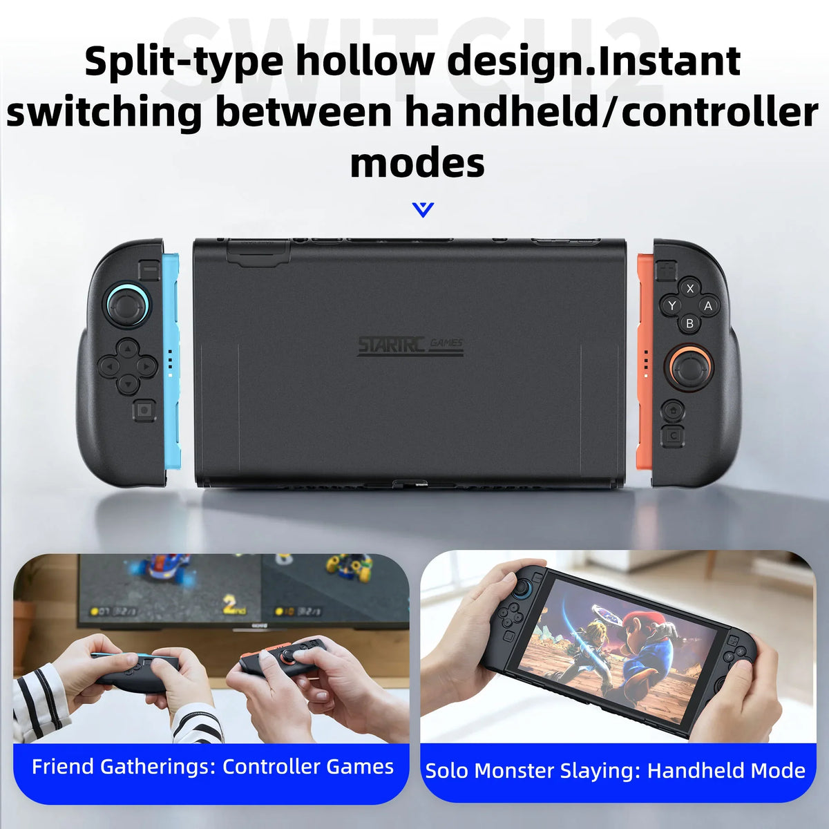 1set Protector Case for Switch 2 Grip Shell for Switch 2 Game Console  Accessories PC TPU Case for Nintendo Switch 2 Controller
