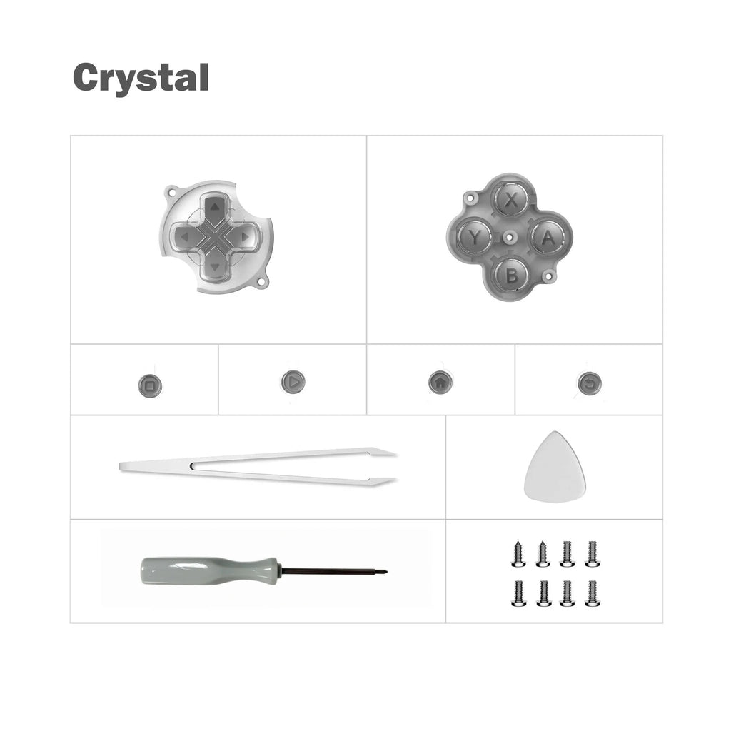 Retroid Pocket Nova Button Replacement Kit, Crystal D-pad & ABXY