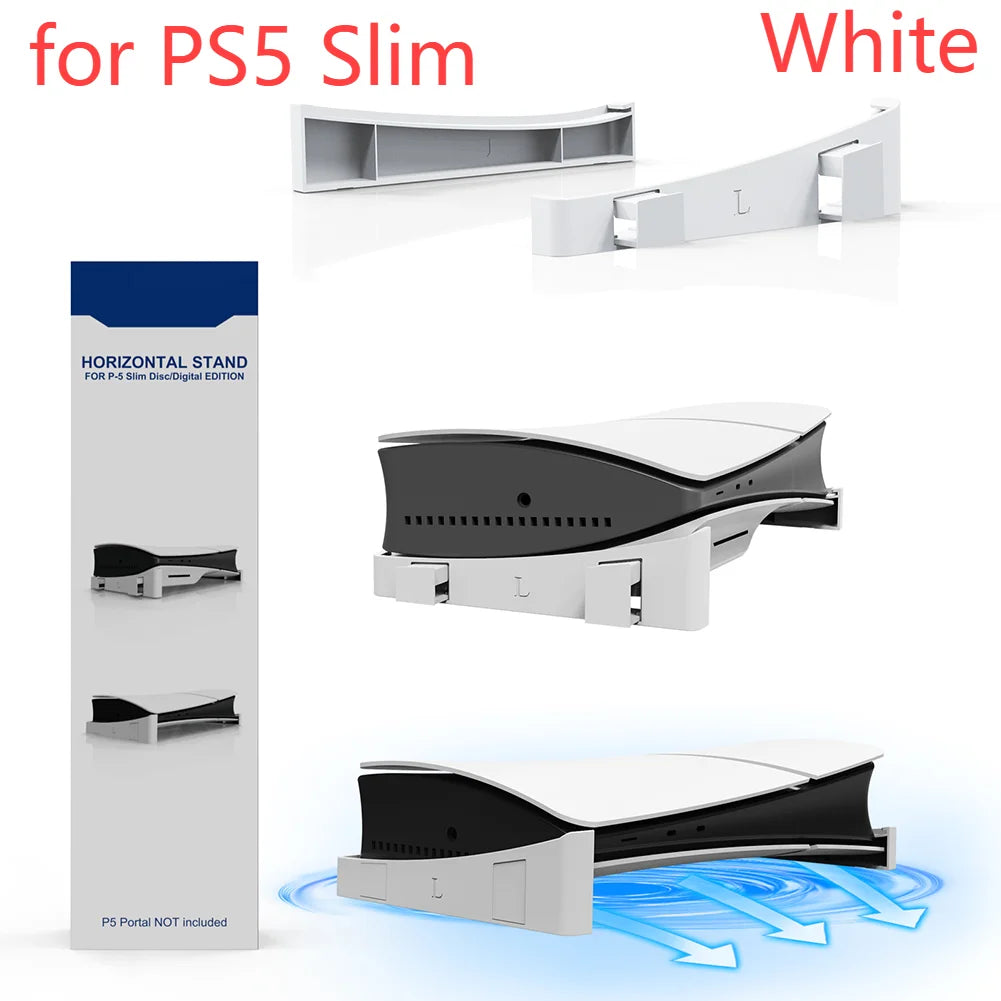 2pcs/set Horizontal Storage Stand for PS 5 PS5 Digital / Optical Drive Edition Game Console Dock Mount Holder White/Black stand
