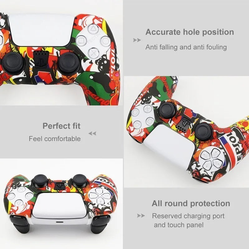 Silicone Protective Case For PS5 Controller Skin Cover For Playstation 5 PS5 Slim Gamepad Protector Thumb Grips Game Accessories