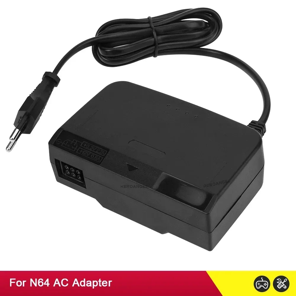 New Power Supply For N64 AC Adapter Charger for N64 Power Adapter Power Supply EU US Plug Cord Charging Charger