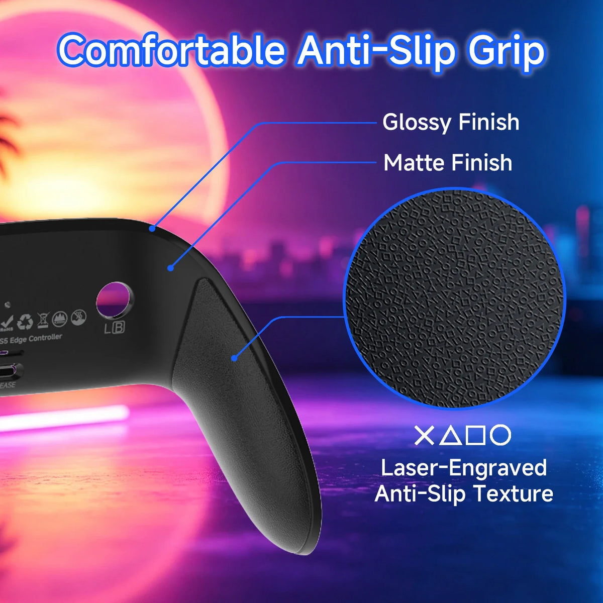 PS5 DualSense Edge DSE Controller Replacement Shell Kit, Featuring Two Configurations: Left and Right Panels, Buttons, Joysticks