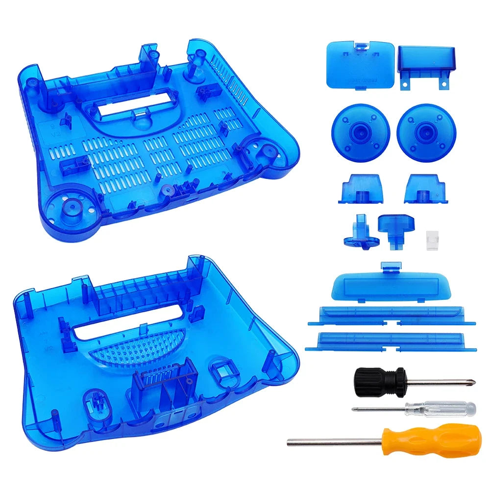 Plastic Shell for N64 Console, Translucent Case for Nintendo 64 Housing, Transparent Game Box Shell