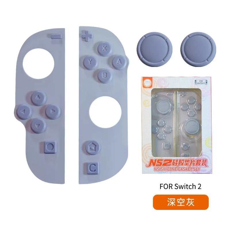Silicone Gasket Set Compatible with Switch 2, Soft Button Pad Controller Grip Kit, Anti-Slip Joystick Cover for Controller