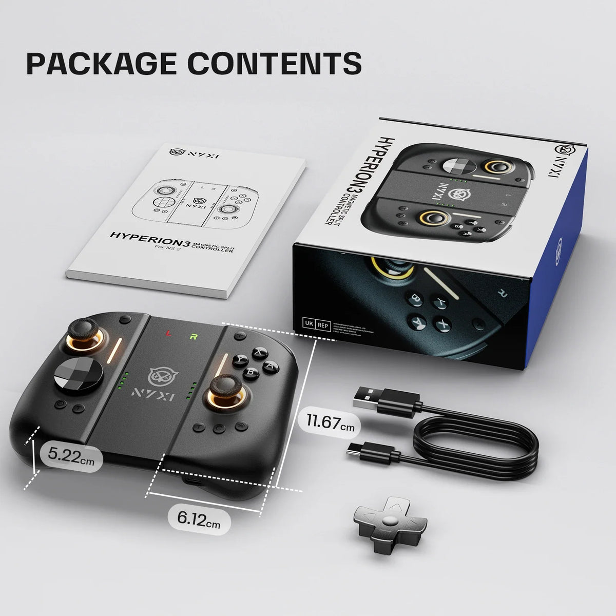 NYXI Hyperion 3 Wireless Joypad for Switch 2, Hall Joystick Magnetic Controller