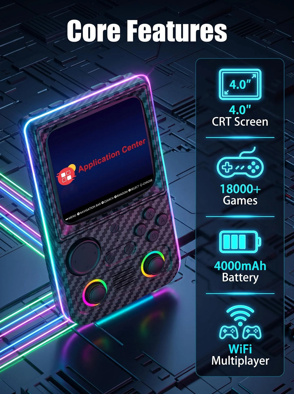 R36T MAX Retro Handheld Console, 18000+ Games, 4-Inch IPS