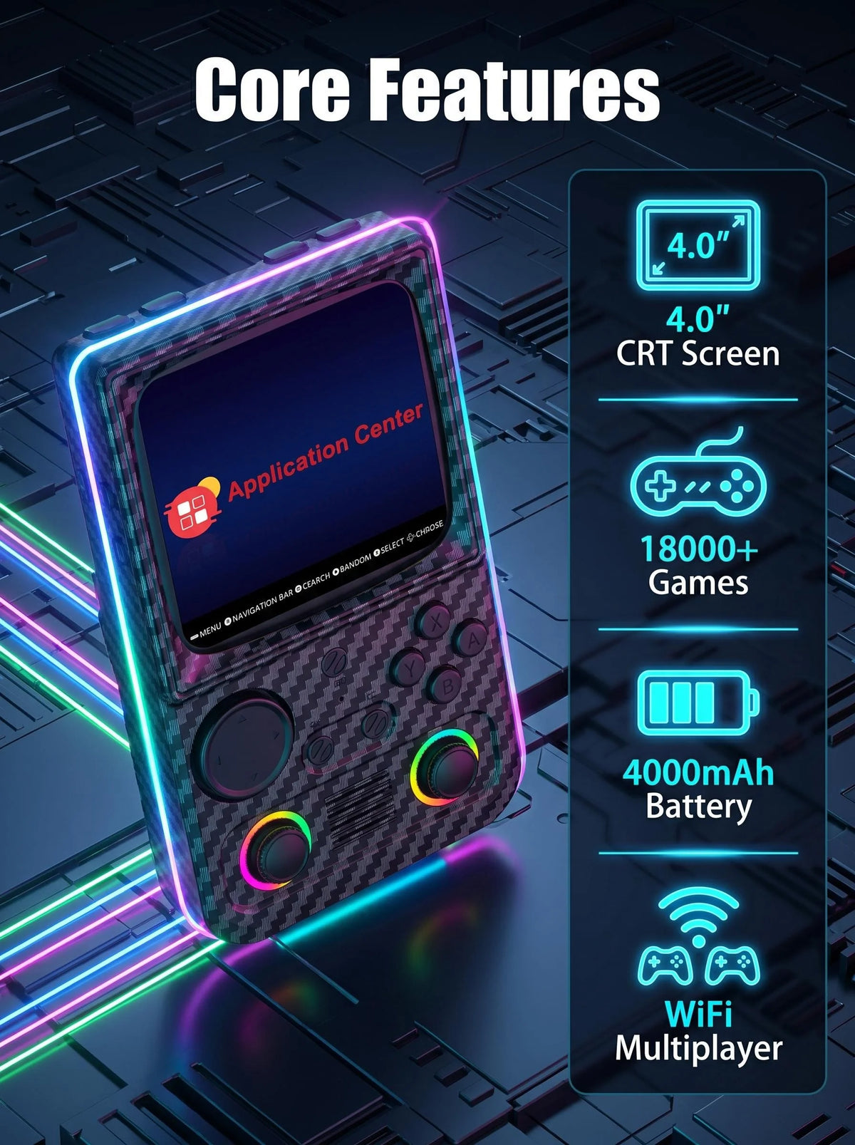 R36T MAX Retro Handheld Console, 18000+ Games, 4-Inch IPS