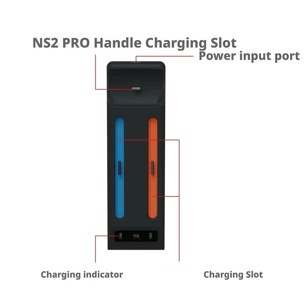 3 In1 Charging Base Handle Indicator Light Dock Station For Switch 2 for joy-con/for Switch2 PRO Console For NS2 Controller