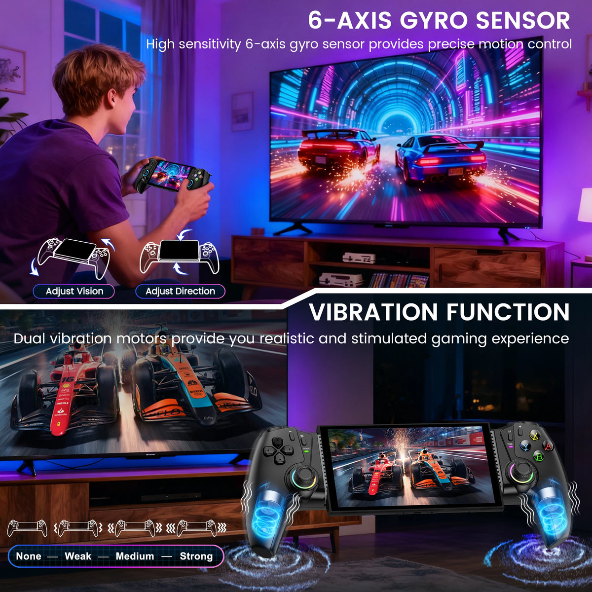 DinoFire Switch OLED Controller, TMR, Wireless for Switch 2