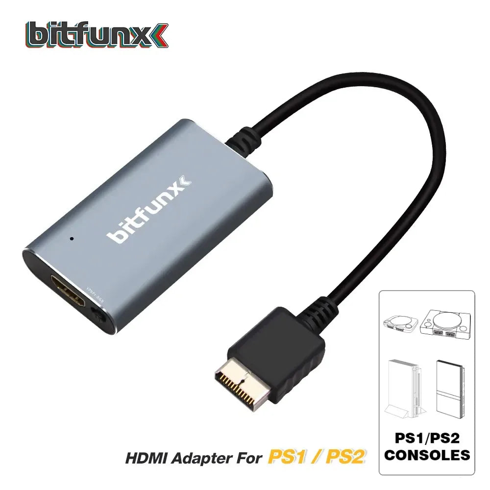 BitFunx HDMI-compatible Converter Adapter With RGB to YPbPr Switch For PlayStation 1/2 PS1/PS2 Game Consoles