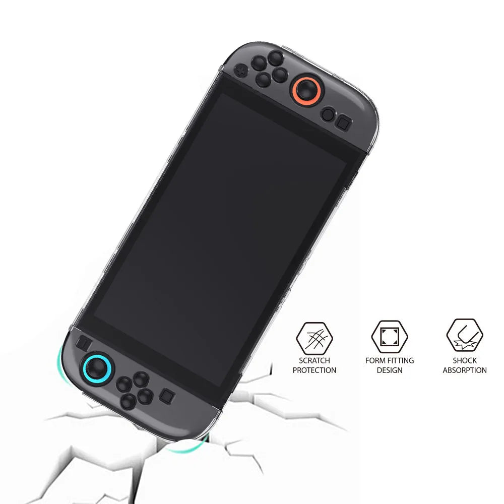 Clear Hard Case for Nintendo Switch 2 Shock-Absorbing Grip Shell