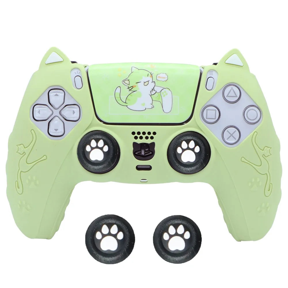 Cat Silicone Skin for PS5 Controller, Thumb Grips Protector