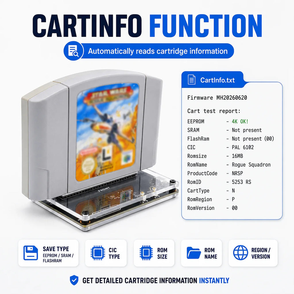 Auroxin N64xCart USB-C Cartridge Dumper for Nintendo 64