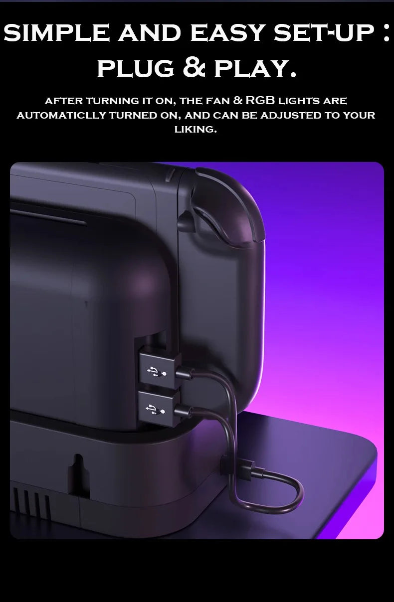 Cooling Fan Base for Nintendo Switch 2 with RGB Light Bracket