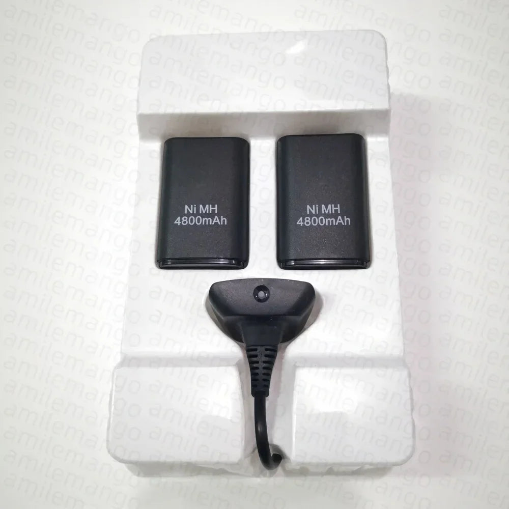 4800mAh Battery for Xbox 360 Controller, with Charging Cable