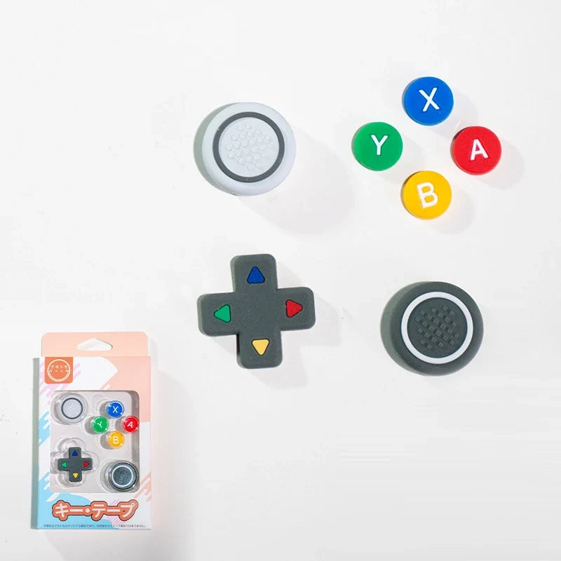 Silicone Soft D-pad Cross Direction Button ABXY Key Sticker Skin Case For Switch Lite Thumb Stick Grip Cap Cover Protector