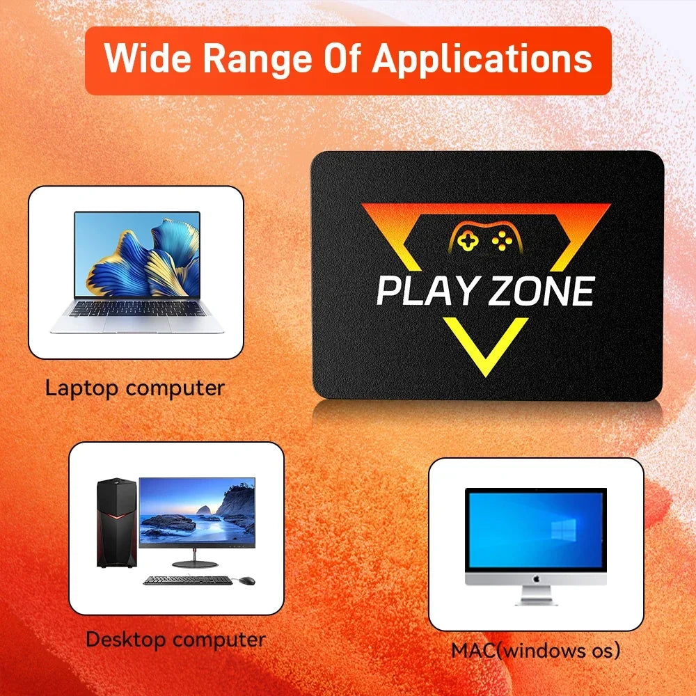 PlayZone 1T Retro Game SSD For PS5/PS4/PS3/PS2/Xbox/Switch/WII Portable Game Hard Drive Built-in 16000+ Games For Win PC/Laptop