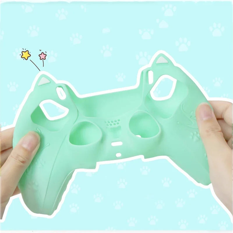 Cat Silicone Skin for PS5 Controller, Thumb Grips Protector