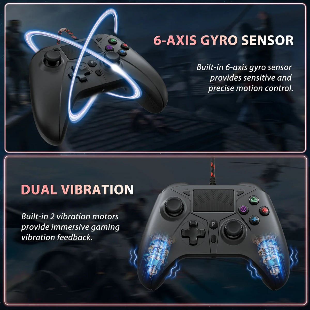 Bonadget Gamepad For PS5/ps4 Console Wire Controller With Turbo Touchpad Hall Trigger, Vibration Headphone Function Game
