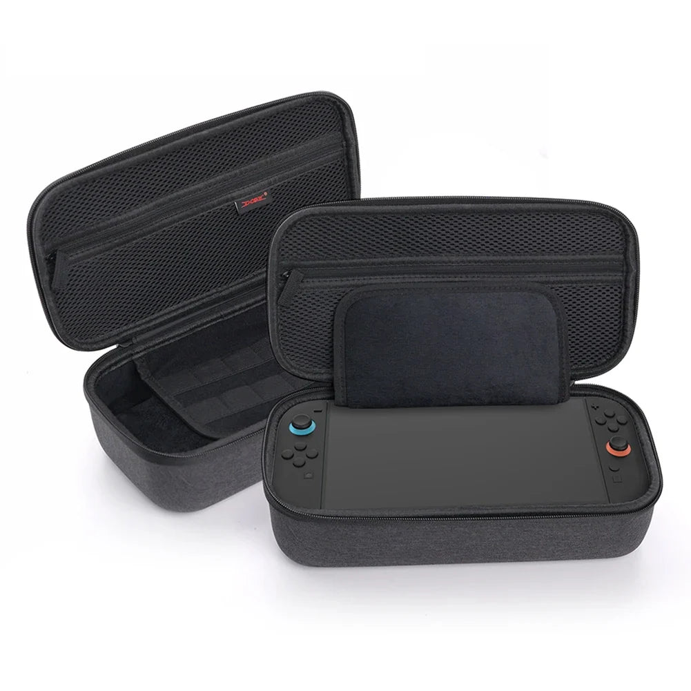 Game Console Carrying Case With 8-Bit Game Cards Storage Box Set Handheld Gaming Bag With Mesh Pocket For Switch 2 Game Consoles
