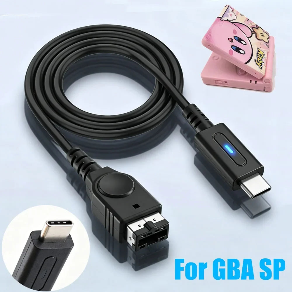 1.2m Type C PD Charging Cable for GBA SP Controller USB C Power Supply Cord for Gameboy SP Charge Wire Console Cable