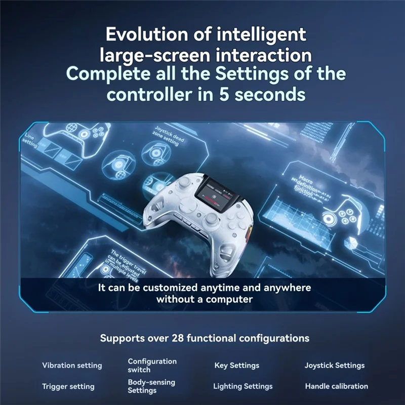 V2 Smart Wireless Bluetooth Gamepad with 2-Inch Screen, Switch/PC