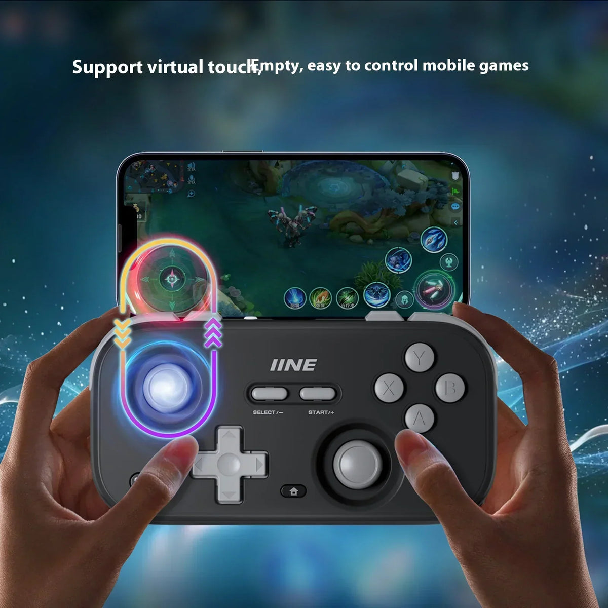 IINE Pocket Retro Game Controller Compact Portable with Hall Joysticks 1000Hz Recessed Joystick Customizable Controls For Phone
