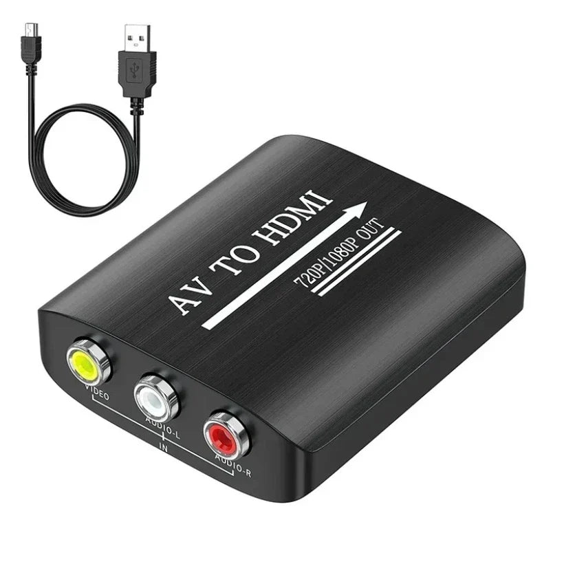 MnnWuu AV to HDMI Converter, AV to HDMI Adapter Support 720p/1080p for PS1/PS2/PS3/Xbox 360/WII/N64/SNES/STB/VHS/VCR/Blue-Ray