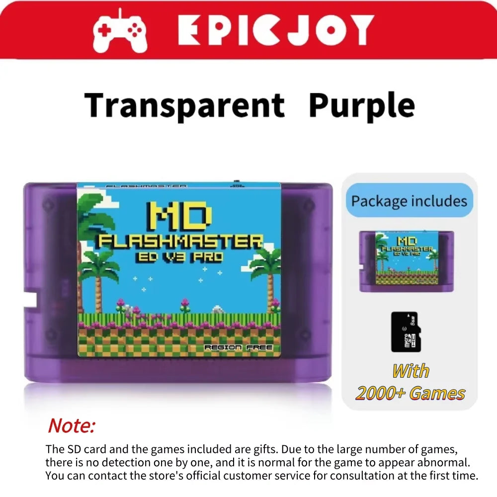 EPICJOY Mega Drive V3.0 Pro 4000 in 1 Game Card with 8GB TF