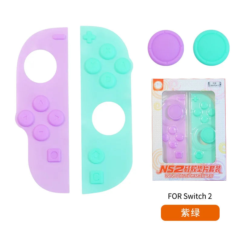 Silicone Gasket Set Compatible with Switch 2, Soft Button Pad Controller Grip Kit, Anti-Slip Joystick Cover for Controller