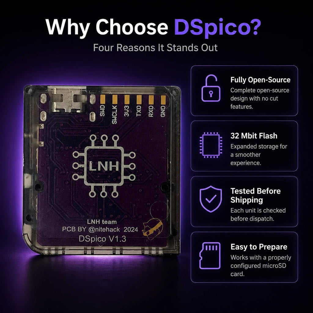 DSpico V1.3 Open-Source Flash Cart 32Mbit RP2040 for NDS/DSi/3DS