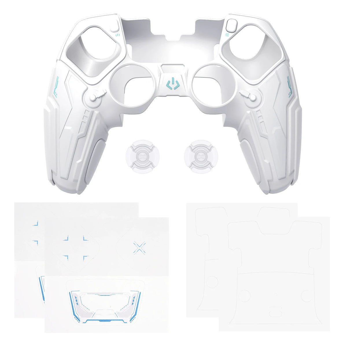 PlayVital Silicone Shockproof Case for PS5 Edge Controller - Stellar Mecha Anti-slip Grip Protector Cover with Joystick Caps