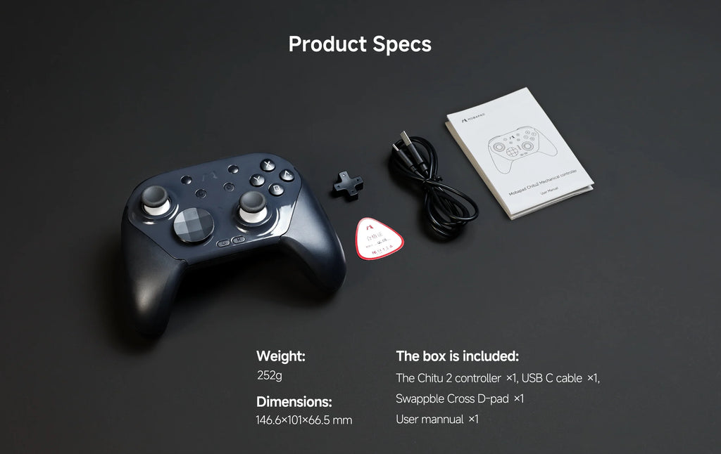 MOBAPAD CHITU 2 HD Mechanical Game Controller for Nintendo Switch 1/2, PC, Android, iOS with TMR Glide Sticks Gamepad