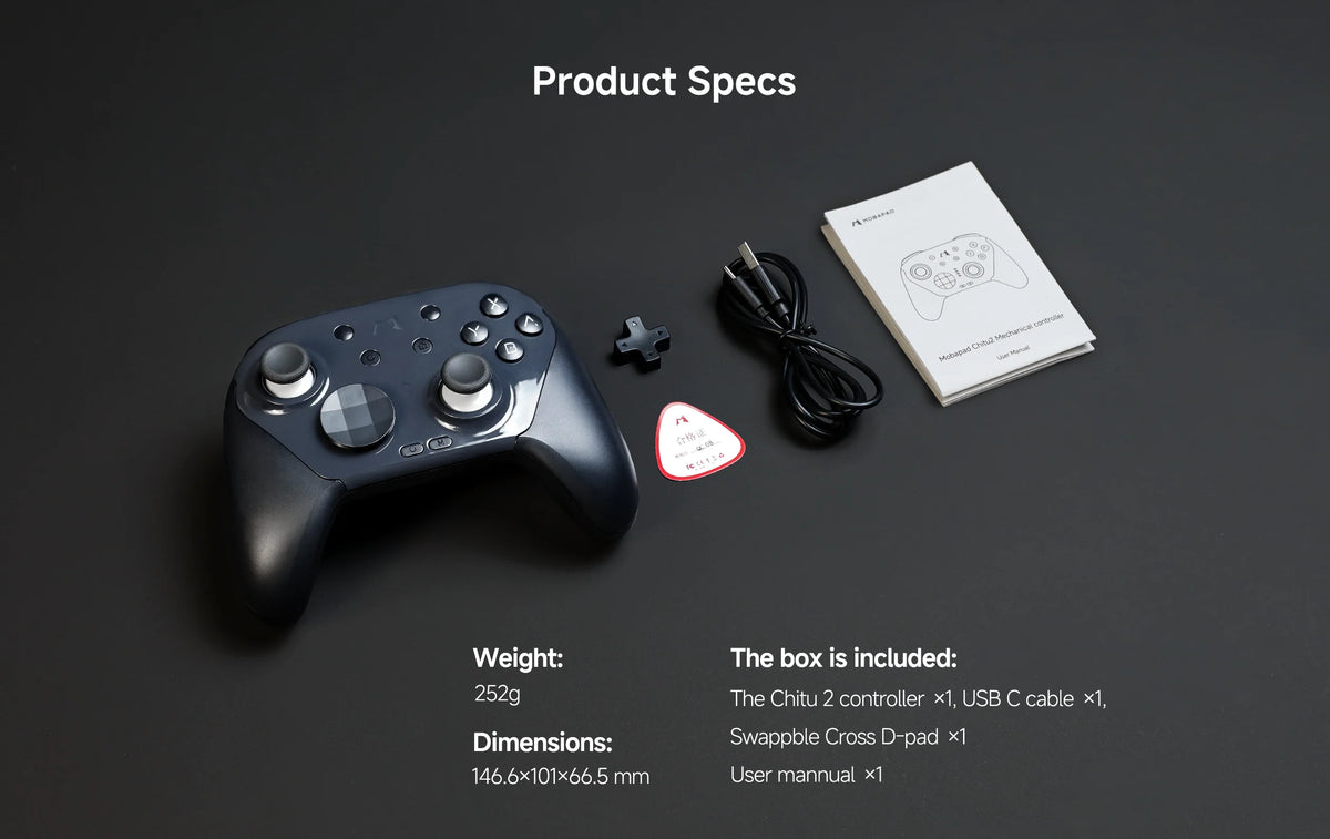MOBAPAD CHITU 2 HD Mechanical Game Controller for Nintendo Switch 1/2, PC, Android, iOS with TMR Glide Sticks Gamepad