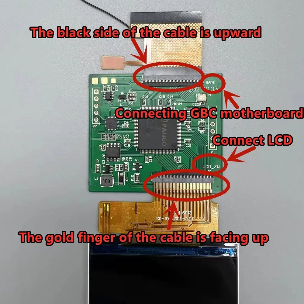 Original Size New 2.45 GBC IPS high Brightness LCD Screen for Nintendo Gameboy Color GBC LCD.No Need To Cut The Shell
