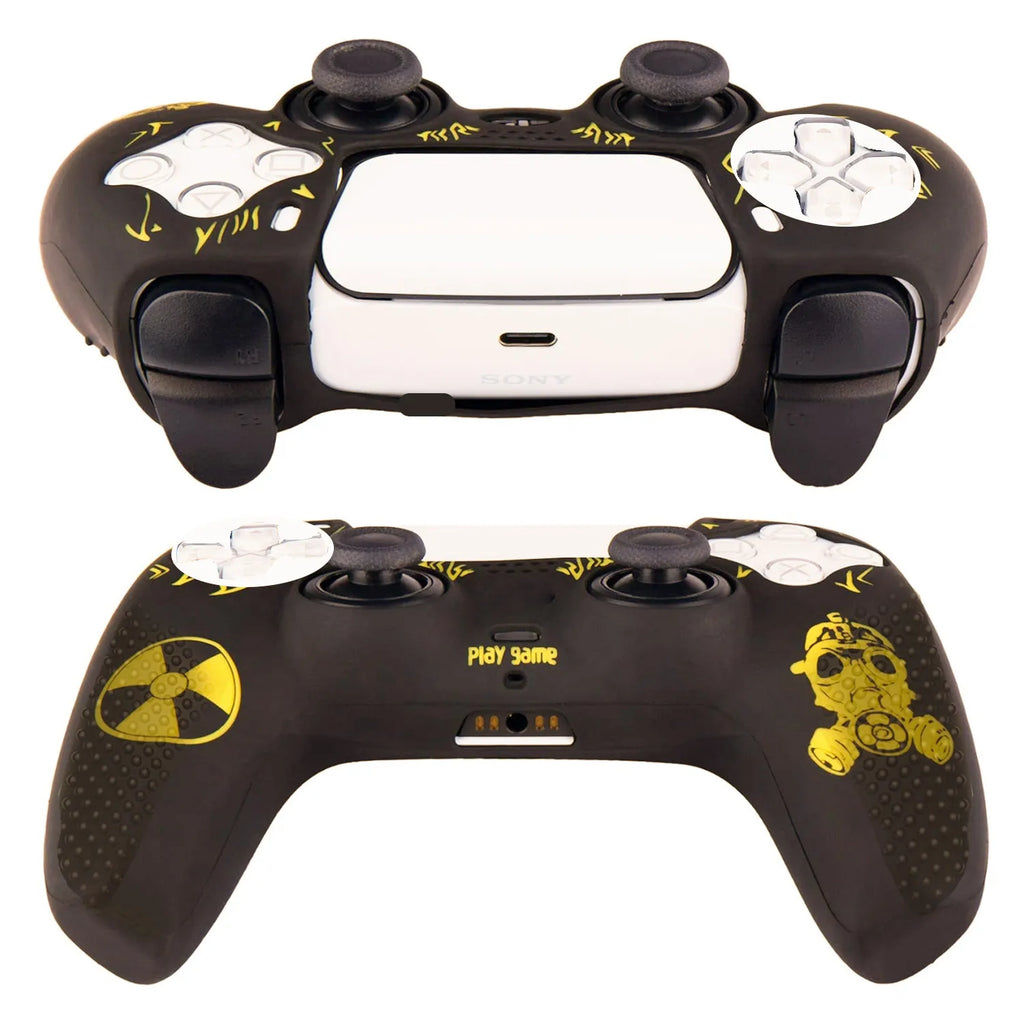Anti-Slip Silicone Protective Skin For PS5 Controller Cover Case Compatible with PS5 Controller with 2 Thumb Grip Cap 1 Sticker