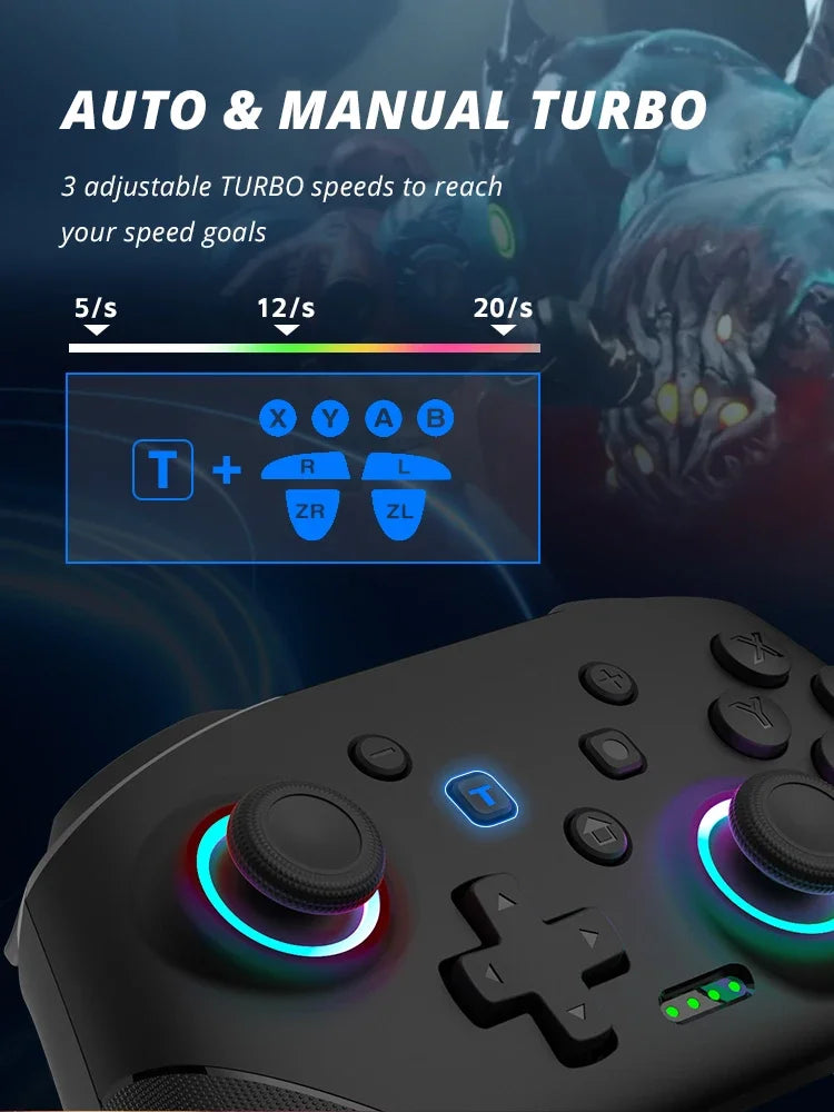 DATA FROG Pro Controller for Switch, OLED, Lite, 1000mAh
