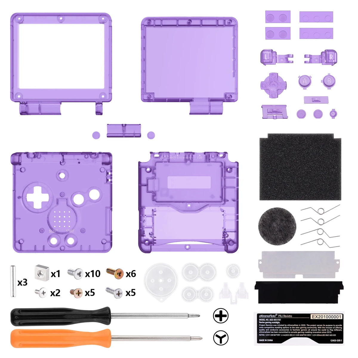 eXtremeRate IPS Ready GBA SP Clear Shell for IPS & Standard LCD