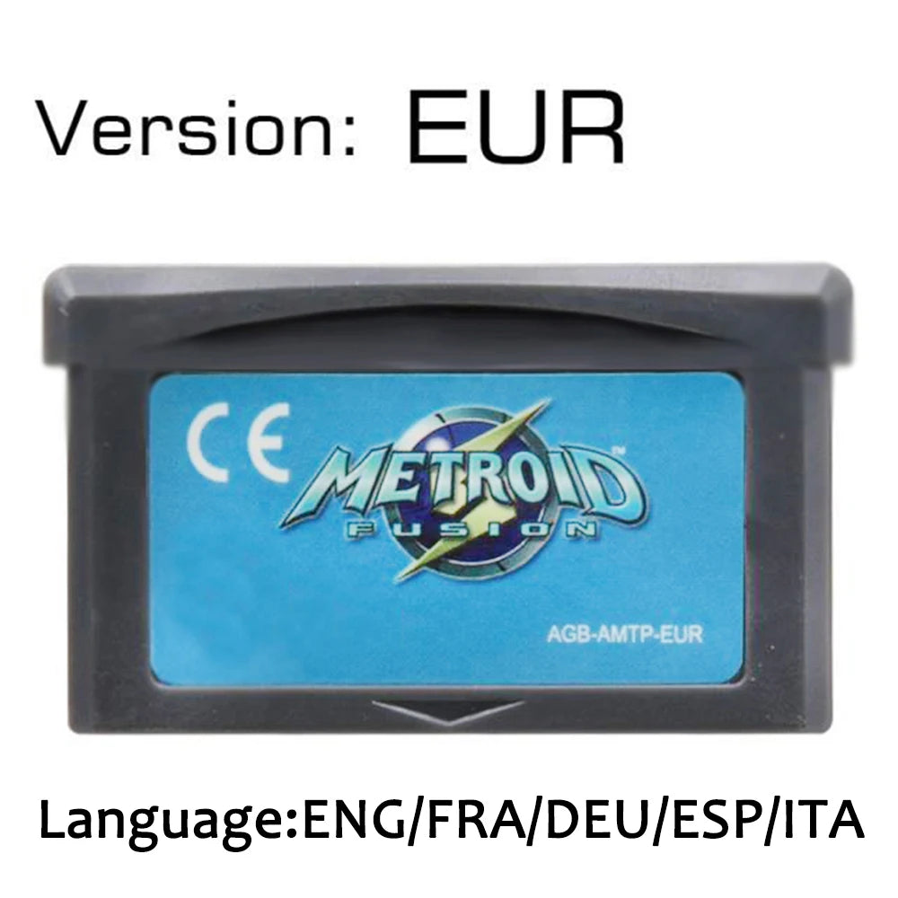 -Metroid GBA Game Cartridge 32 Bit Video Game Console Card  Fusion Zero Mission USA EUR Version for GBA/NDS
