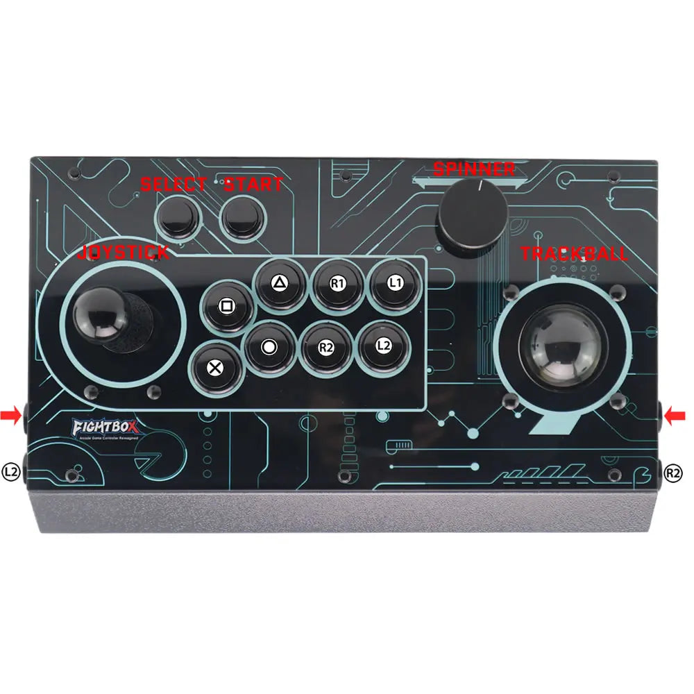 FightBox R10-PRO Arcade Stick with Trackball & Spinner for PC