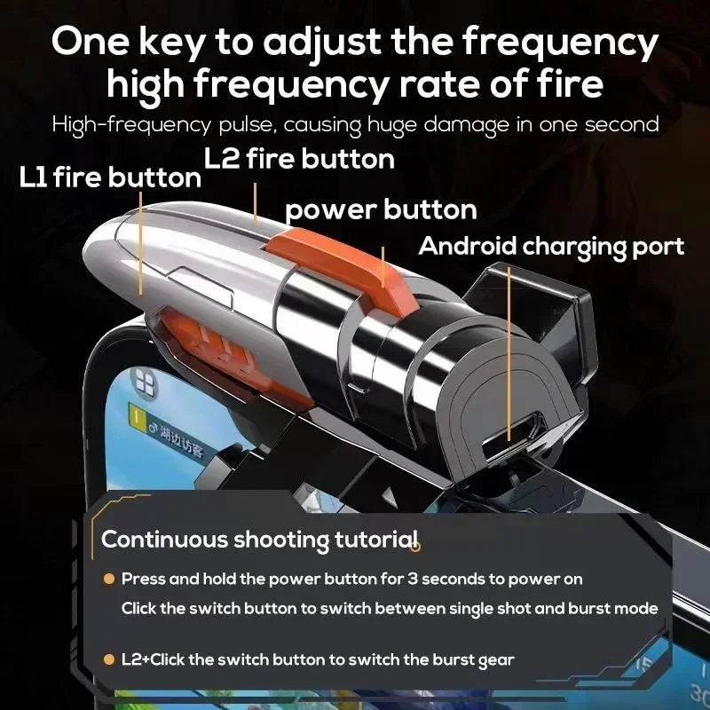 MEMO 6 Finger Mobile Phone ABS Game Trigger AK06 for PUBG Aim Shooting L1 R1 Alloy Key Button for IOS Android Gamepad Controller