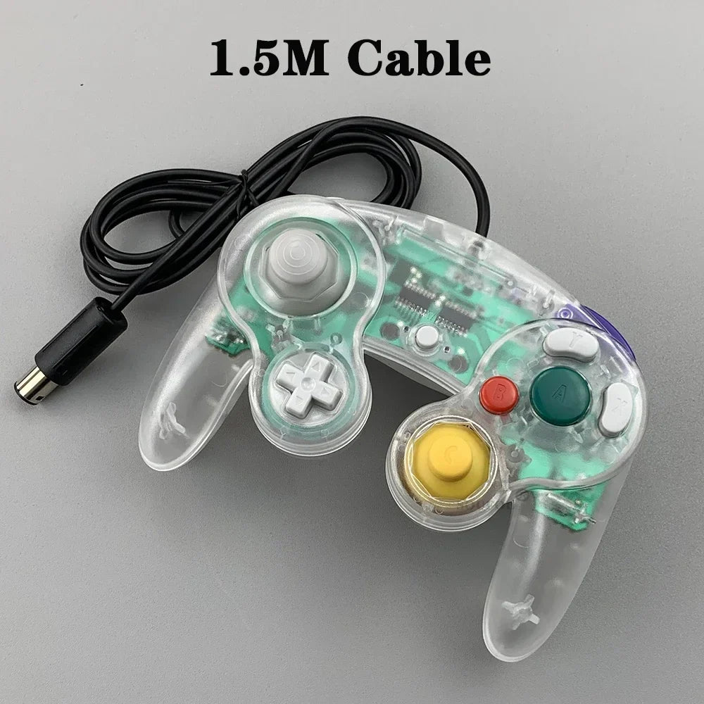 Transparent for GameCube For NGC Gamepad One Button Wired Game Controller Joystick for NGC Game Console