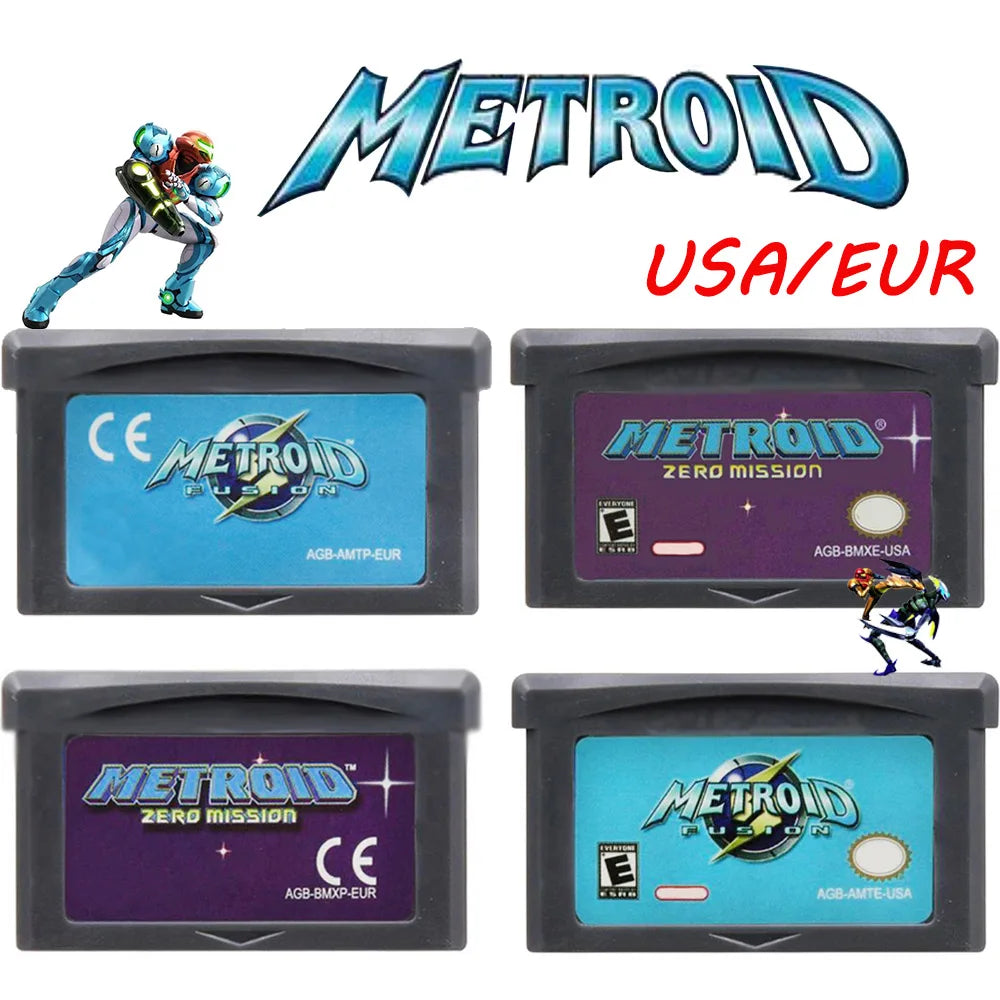 -Metroid GBA Game Cartridge 32 Bit Video Game Console Card  Fusion Zero Mission USA EUR Version for GBA/NDS