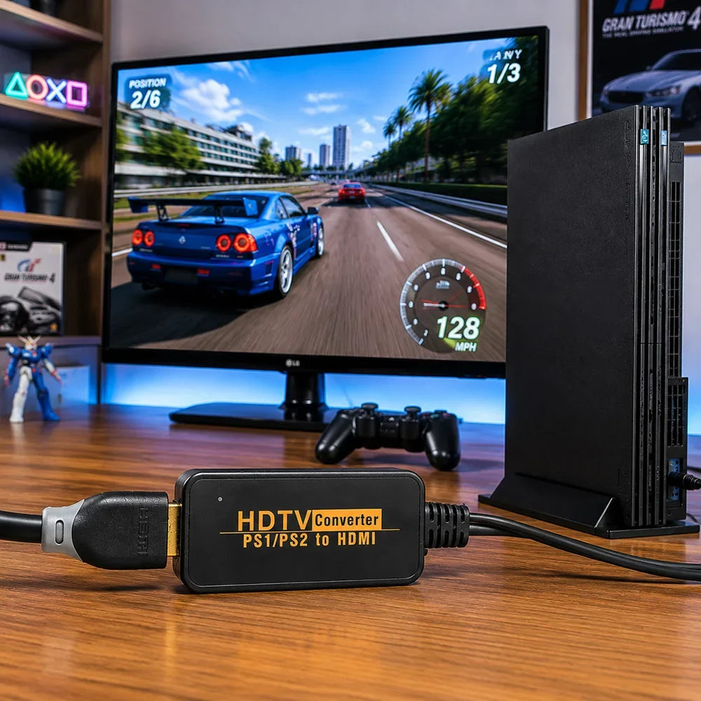 HDMI Converter for PS2 / PS1, 1080P USB Power Adapter Cable