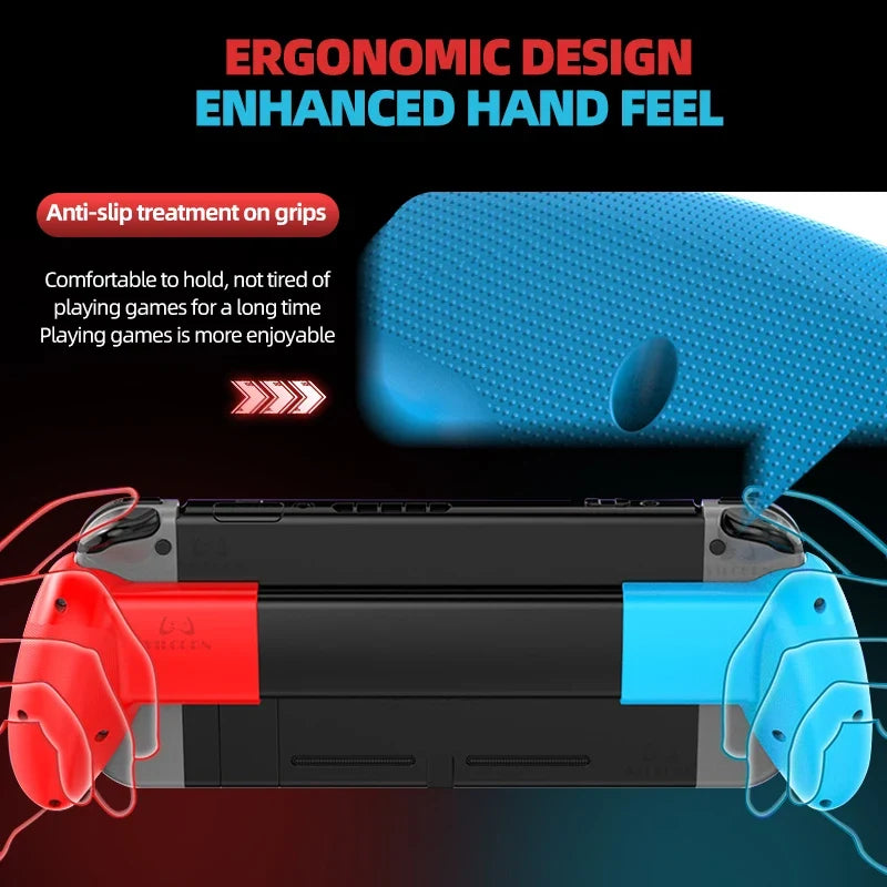 Stretchable Hand Grip For Switch 1/Oled/Lite Handheld Bracket Console Protective Case Stand Holder with 2 Thumbstick Grip Caps