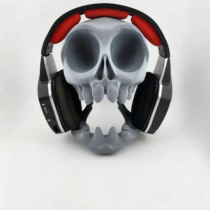 Skull Headphone Stand 2 in 1 Game Controller Holder 3D Printed Desktop Headset Rack for PS5 PS4 Gamepad Gaming Desk Decor Gift