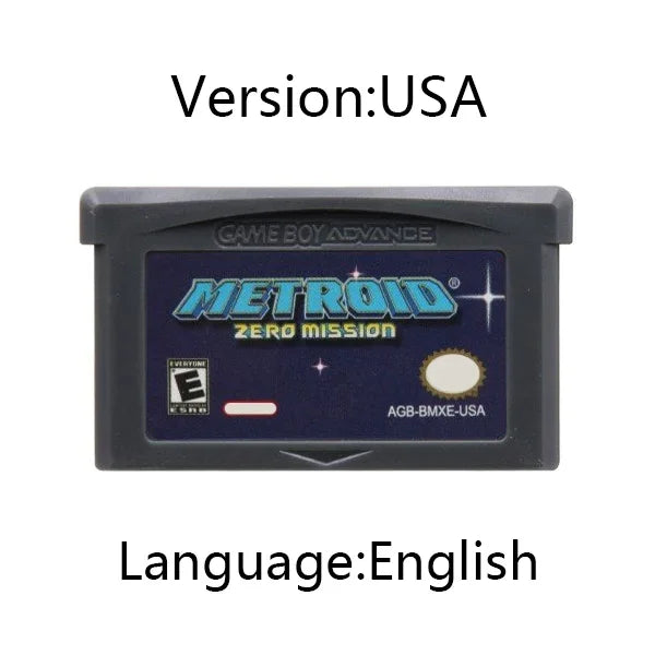 -Metroid GBA Game Cartridge 32 Bit Video Game Console Card  Fusion Zero Mission USA EUR Version for GBA/NDS