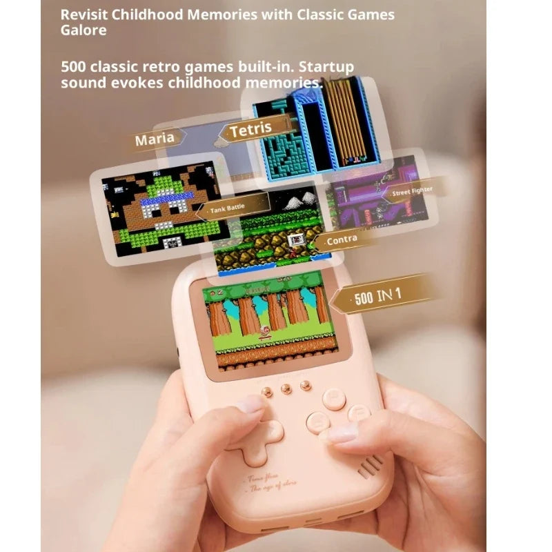 Retro Handheld Game Console with 10000mAh Power Bank, 500 Games